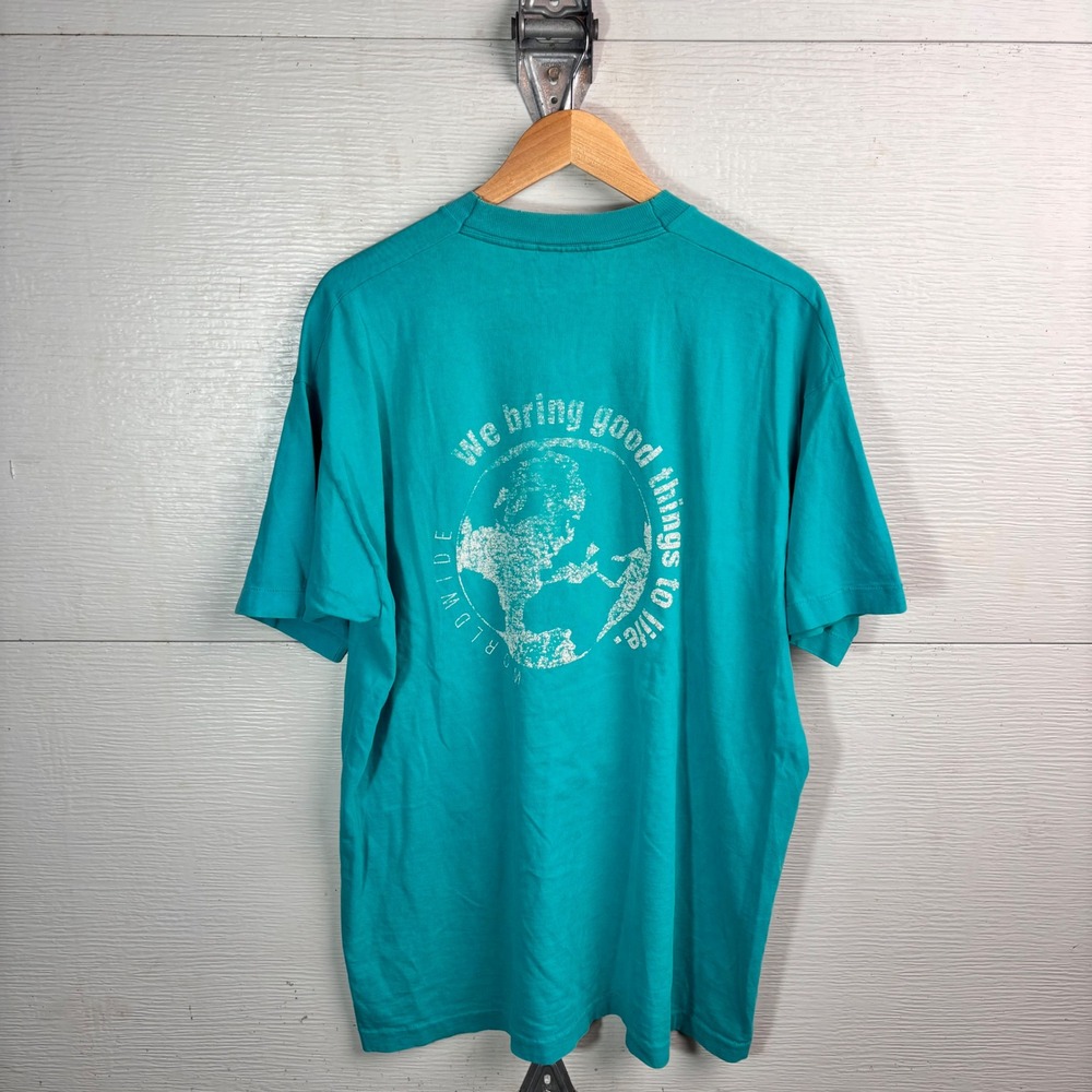 Vintage General Electric 1990s GE Promo Graphic T Shirt XL Teal
